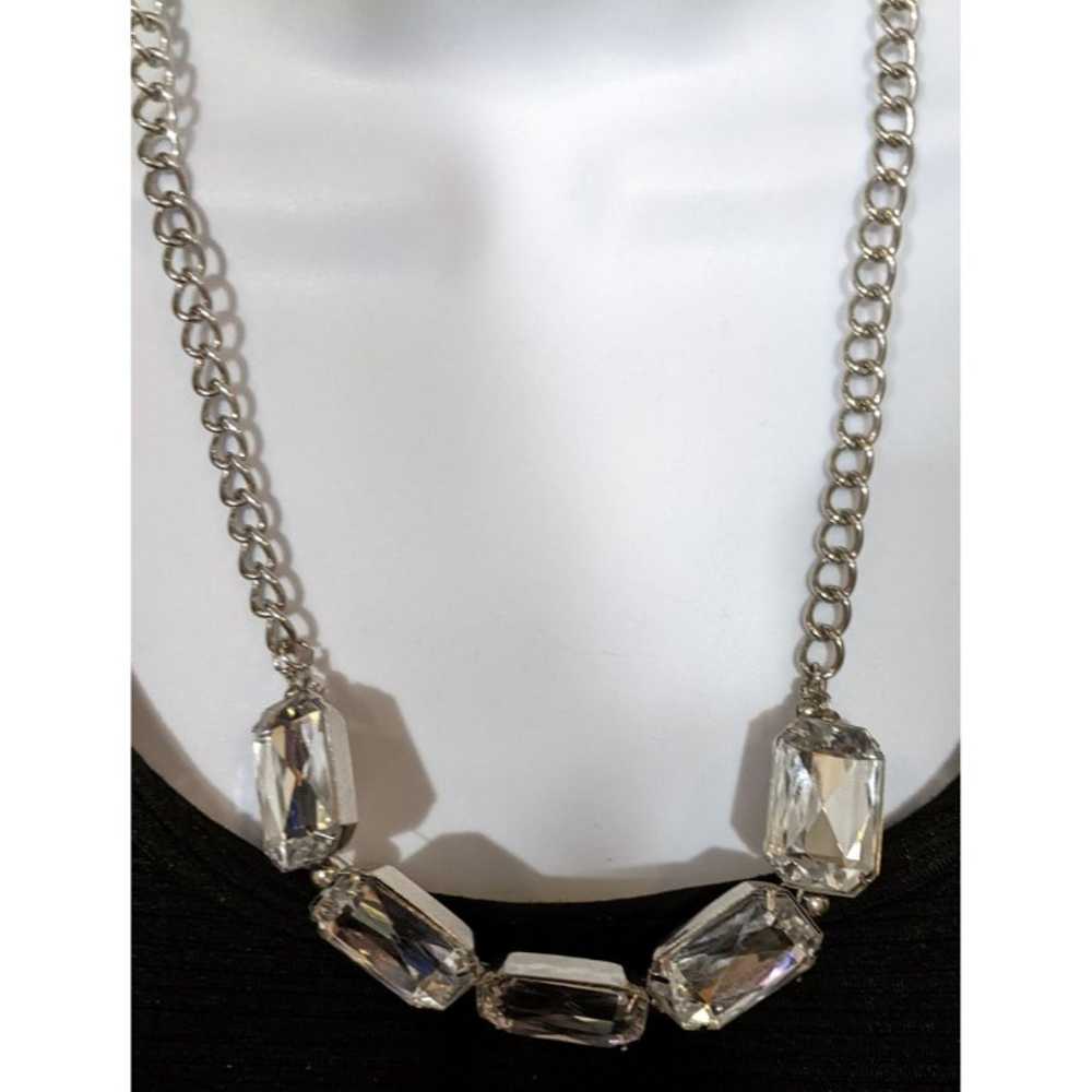 Chunky Costume Clear Gem Necklace - image 6