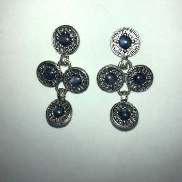 Vintage 90's Y2K Earrings Medallion Dangle - image 1