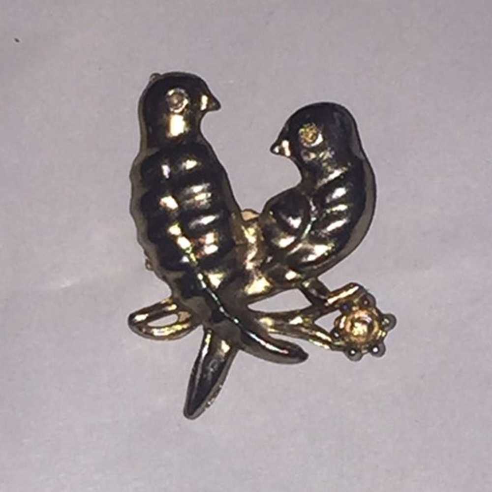Vintage Pin / Brooch Two Birds On a Bran - image 1