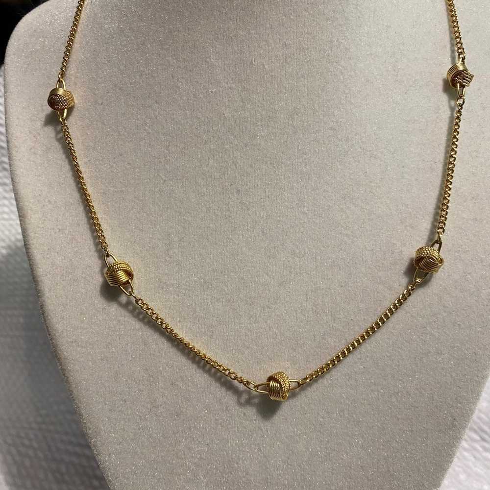 Vintage gold tone Avon “knotted” necklace - image 1