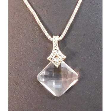 Clear Faceted Gem Necklace - image 1