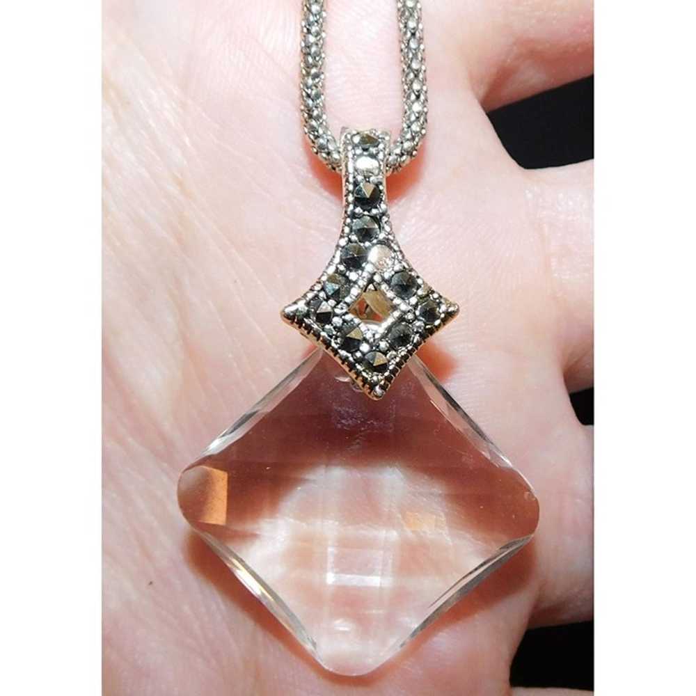 Clear Faceted Gem Necklace - image 3