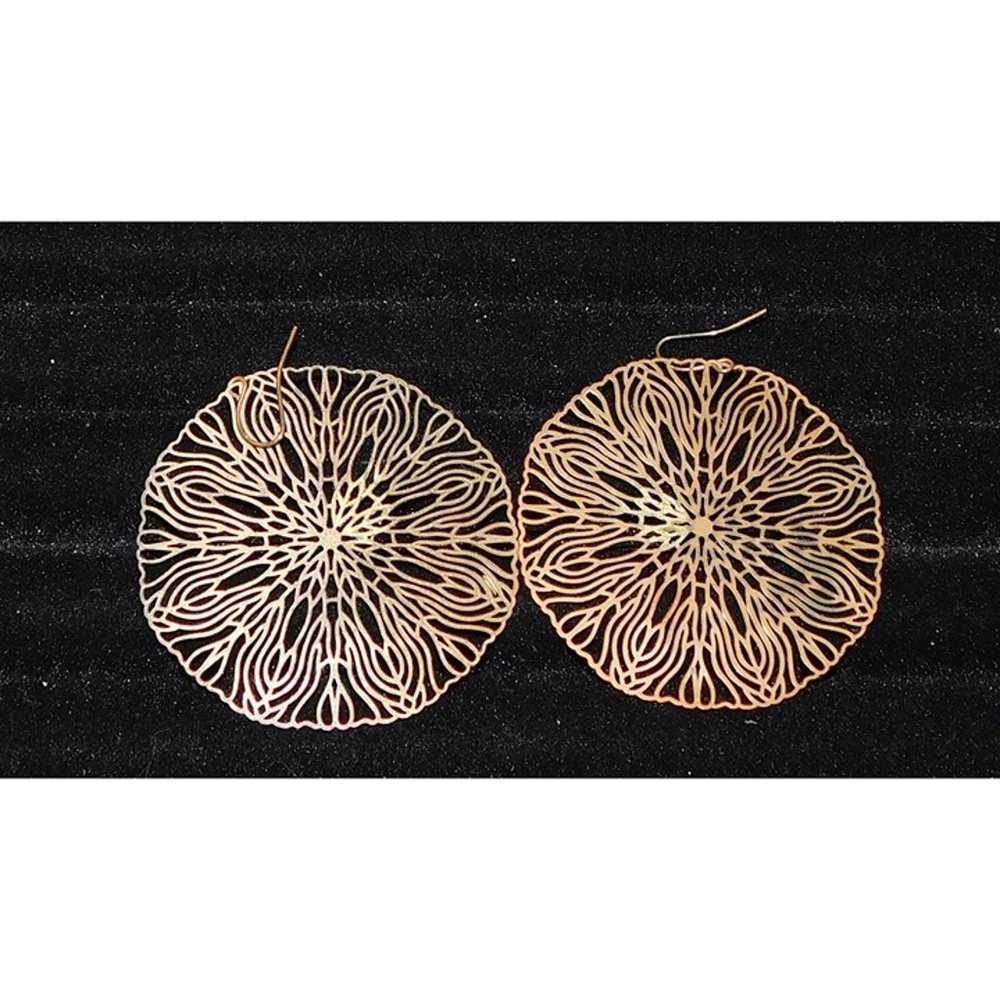 Floral Filigree Disc Earrings - image 1