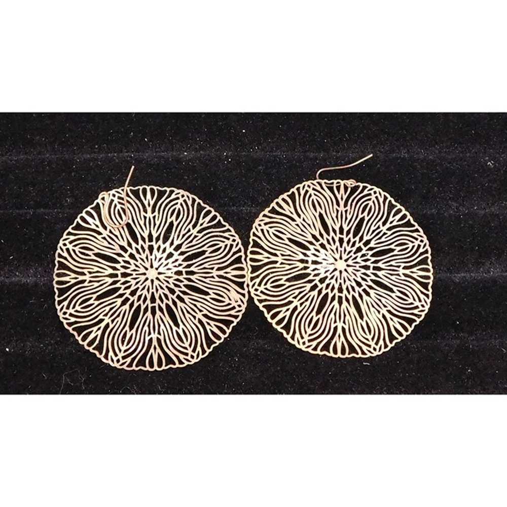 Floral Filigree Disc Earrings - image 3