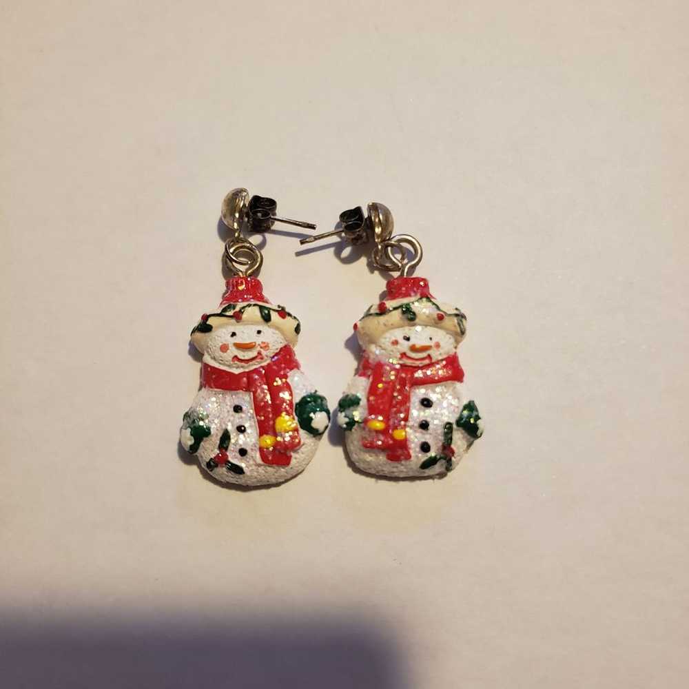 VINTAGE CHRISTMAS SANTA EARRINGS - image 3