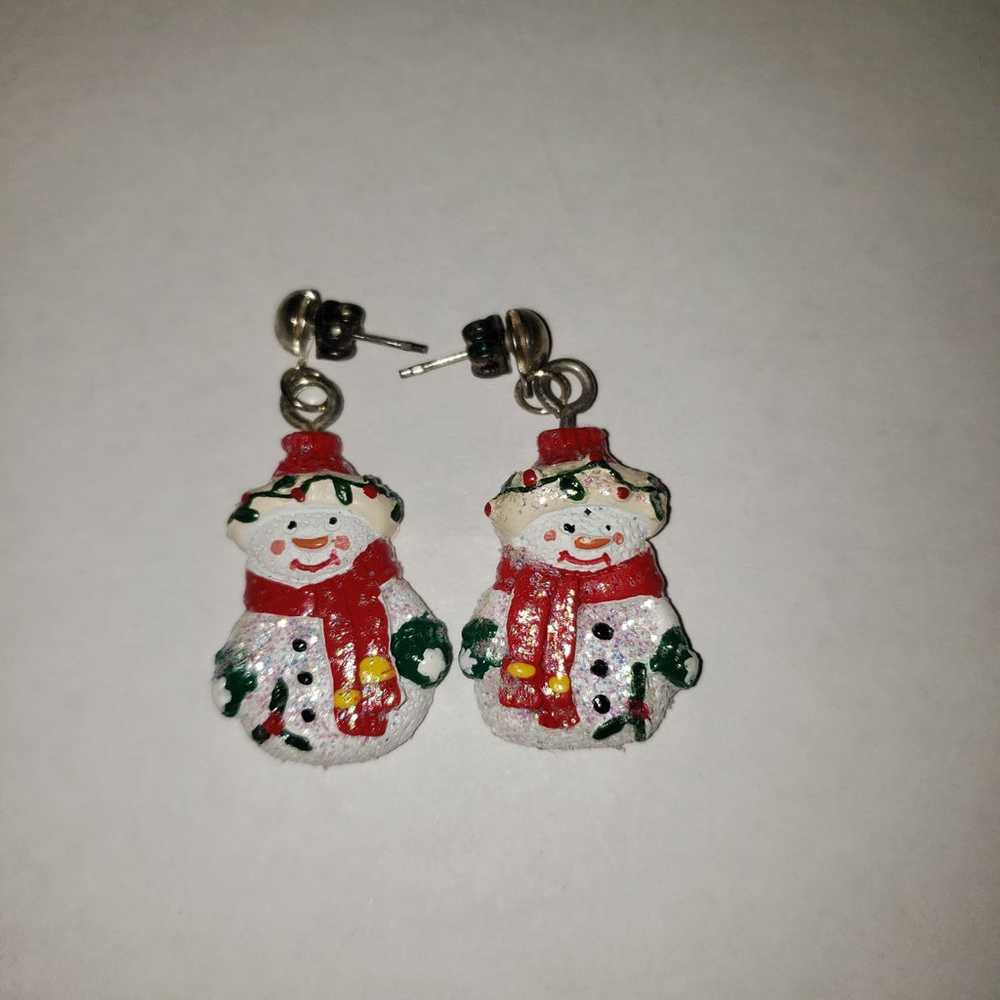 VINTAGE CHRISTMAS SANTA EARRINGS - image 4