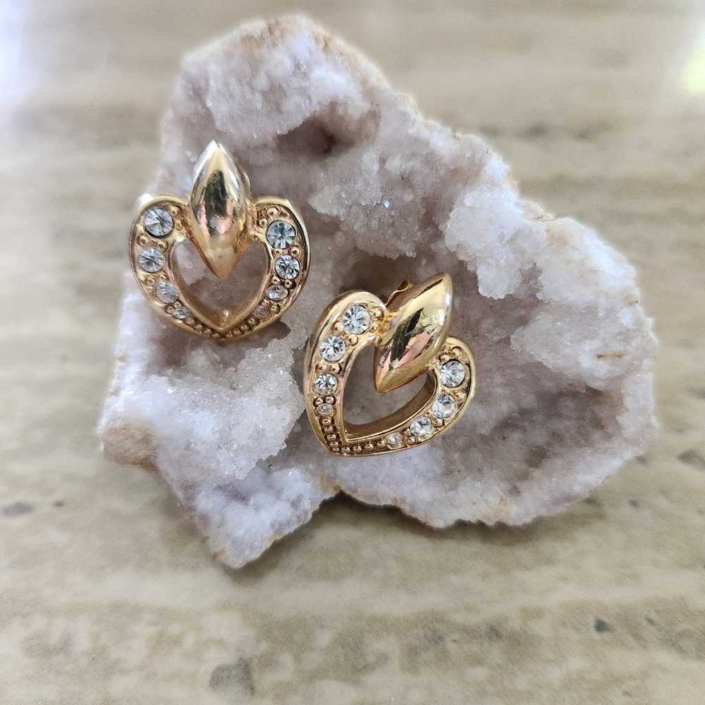 Vintage Avon Rhinestone Crystal Pave Earrings - image 2