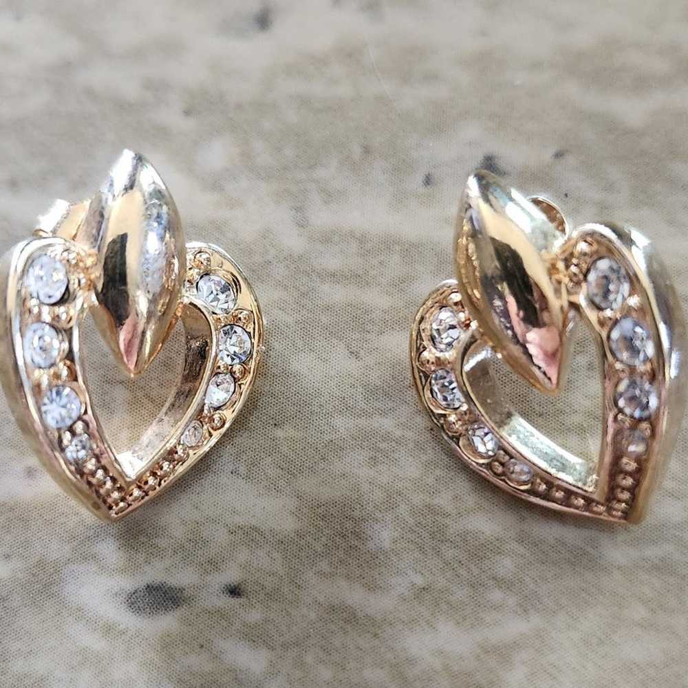 Vintage Avon Rhinestone Crystal Pave Earrings - image 3