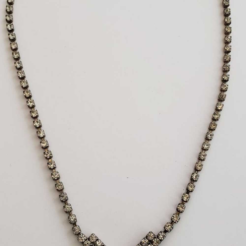 Vintage rhinestone chevron Necklace - image 4