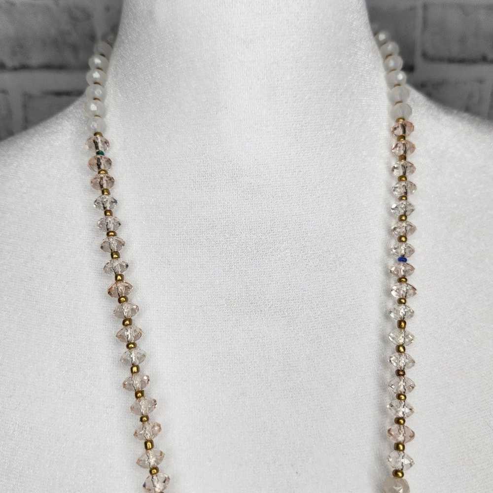 Long Vintage Beaded Tassel Necklace - image 5