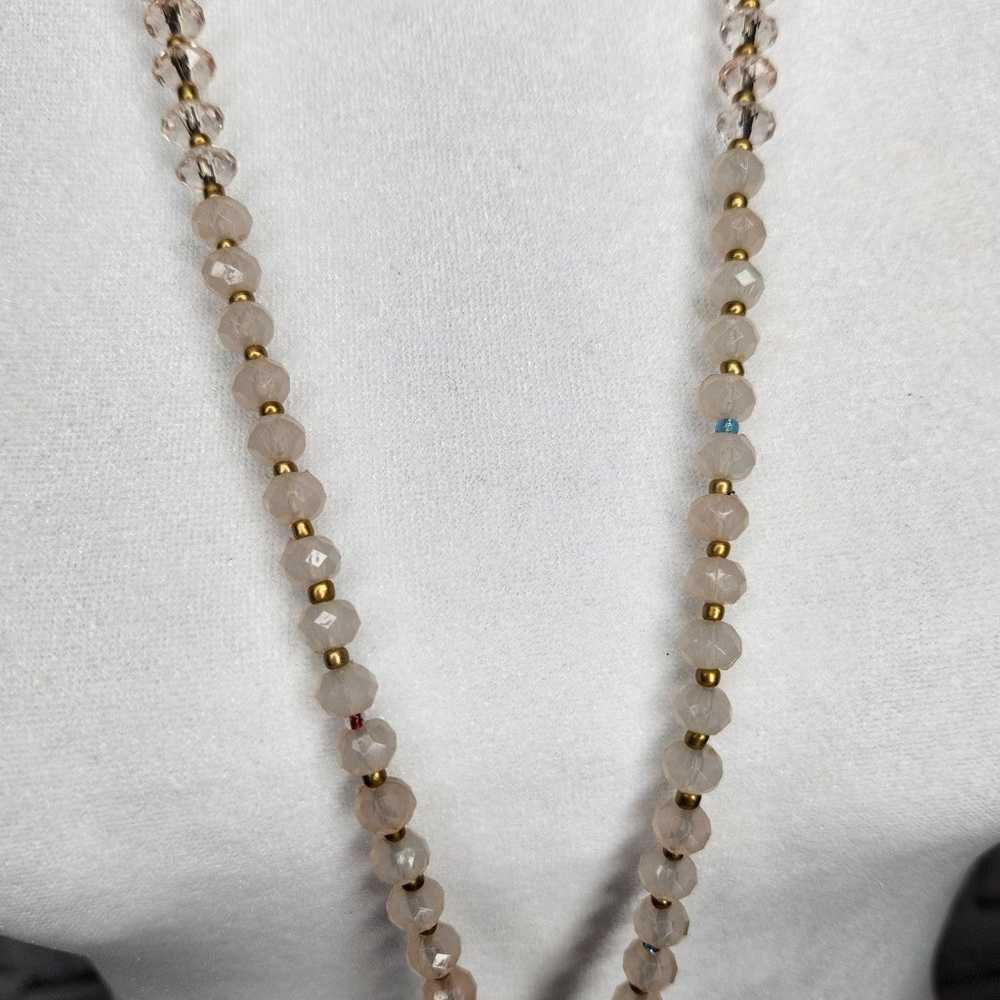 Long Vintage Beaded Tassel Necklace - image 6
