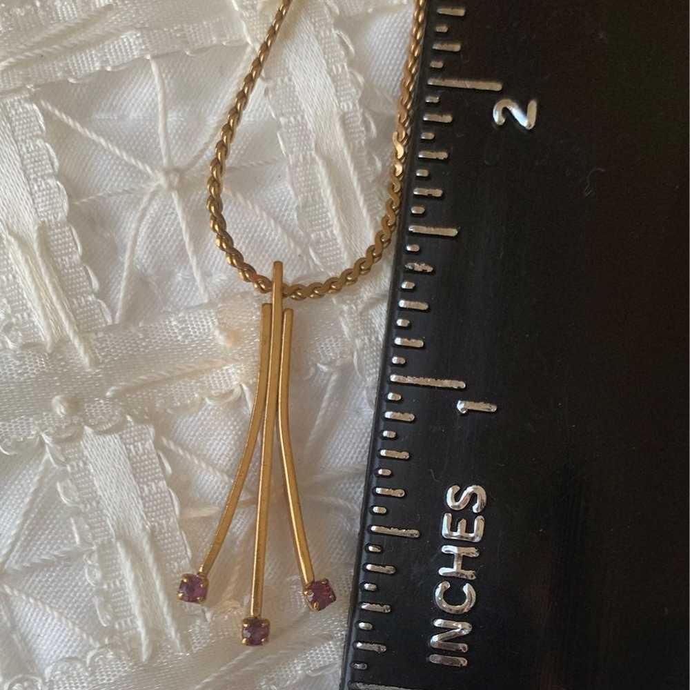 Vintage Avon Ruby Gold Filled Necklace - image 5