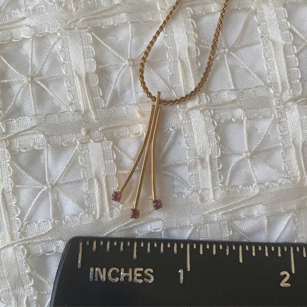 Vintage Avon Ruby Gold Filled Necklace - image 6