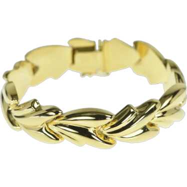 925 Puffy Vintage Wavy Statement Thick Bracelet 7.