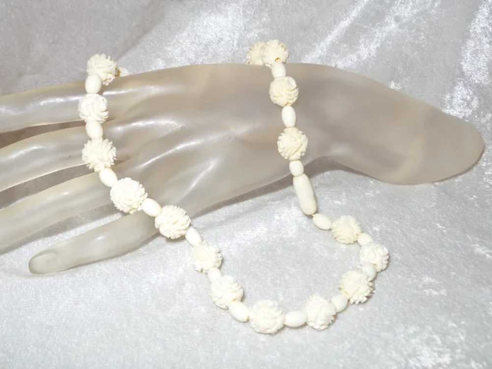 Vintage Carved Bone Necklace - image 10