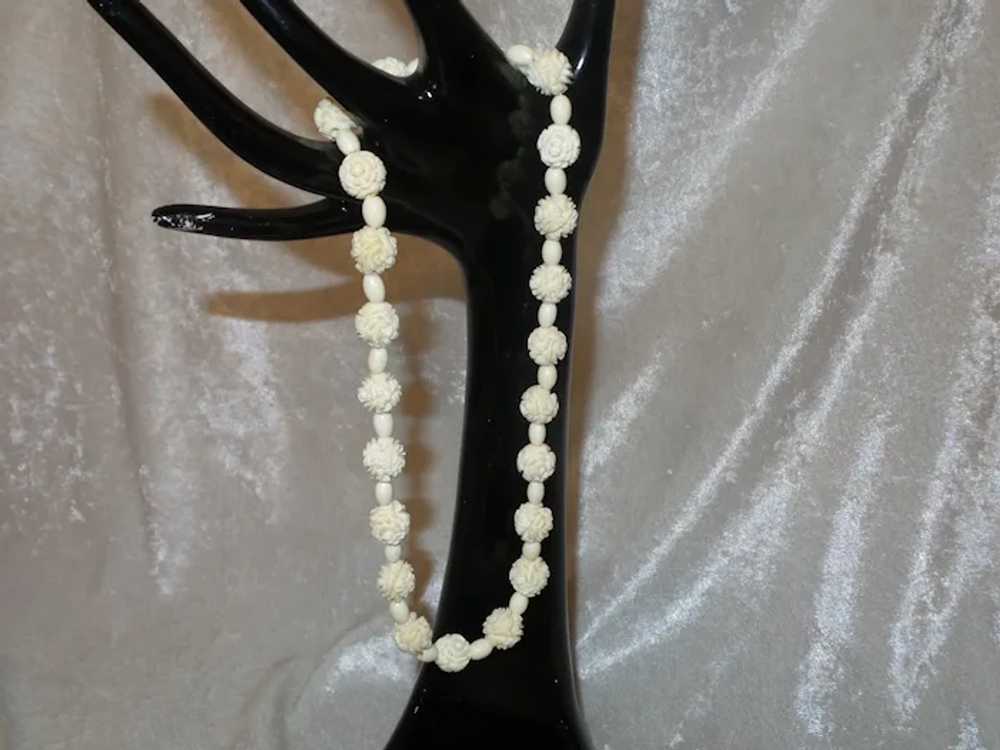 Vintage Carved Bone Necklace - image 5