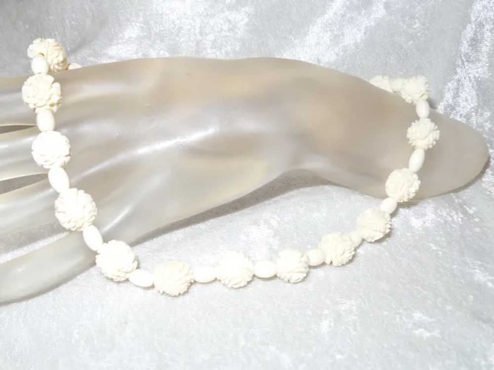 Vintage Carved Bone Necklace - image 6