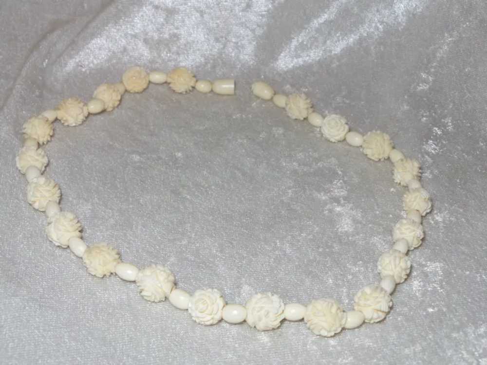 Vintage Carved Bone Necklace - image 8