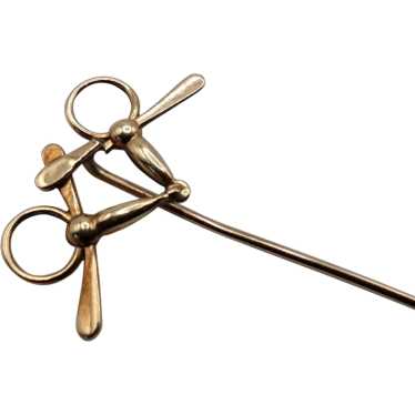 Horse bit 9k solid yellow gold lapel lapel stick p