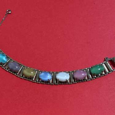 Vintage Sarah Coventry Bracelet Book-Chain W/ MUL… - image 1
