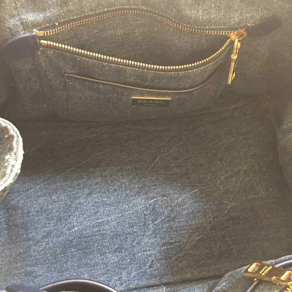 Prada PRADA Canapa Handbag in Blue Denim/Jeans - image 6