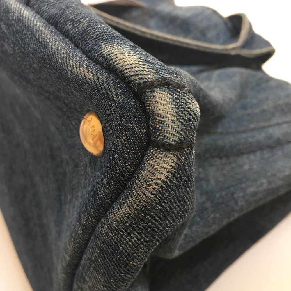 Prada PRADA Canapa Handbag in Blue Denim/Jeans - image 9