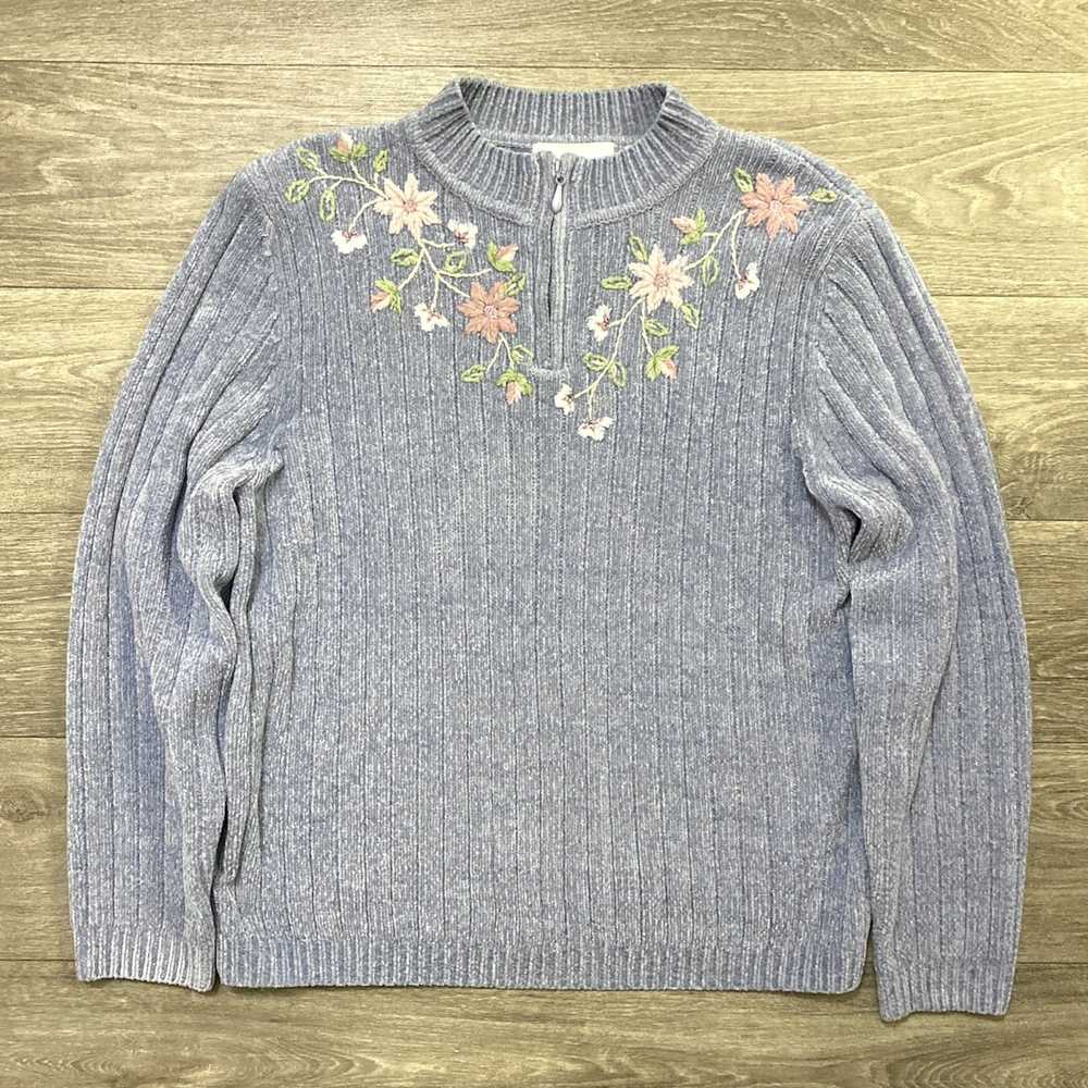 Vintage Vintage Cute 1/4 Zip Grandma Cottage Core… - image 1