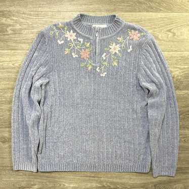 Vintage Vintage Cute 1/4 Zip Grandma Cottage Core… - image 1