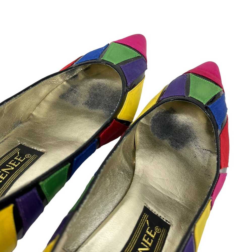 Vintage J Renee Heels Multicolor Geometric Colorf… - image 10