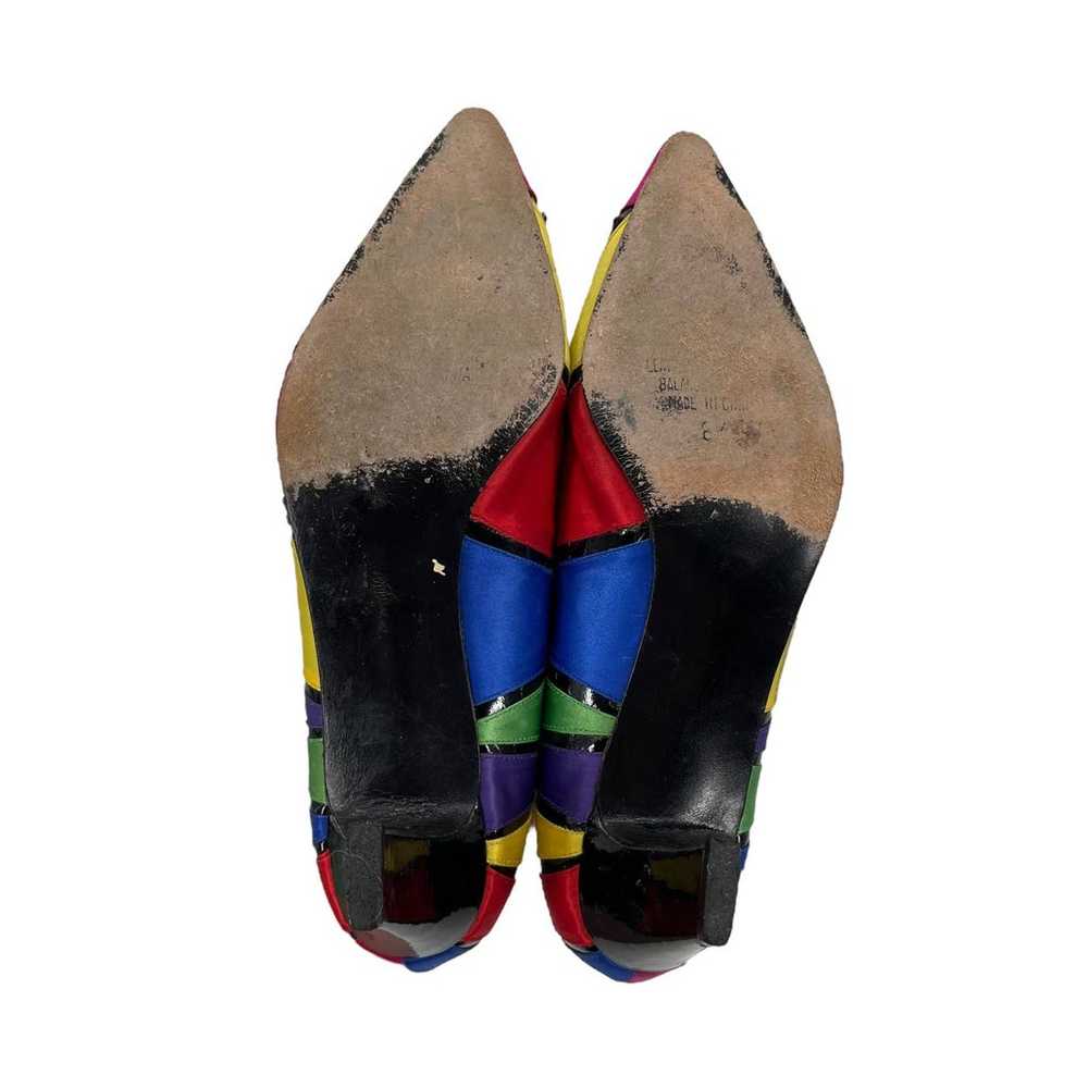 Vintage J Renee Heels Multicolor Geometric Colorf… - image 11