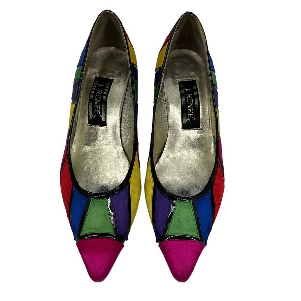 Vintage J Renee Heels Multicolor Geometric Colorf… - image 5