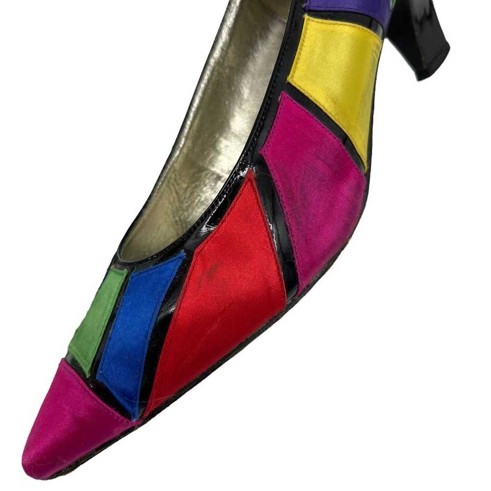 Vintage J Renee Heels Multicolor Geometric Colorf… - image 6