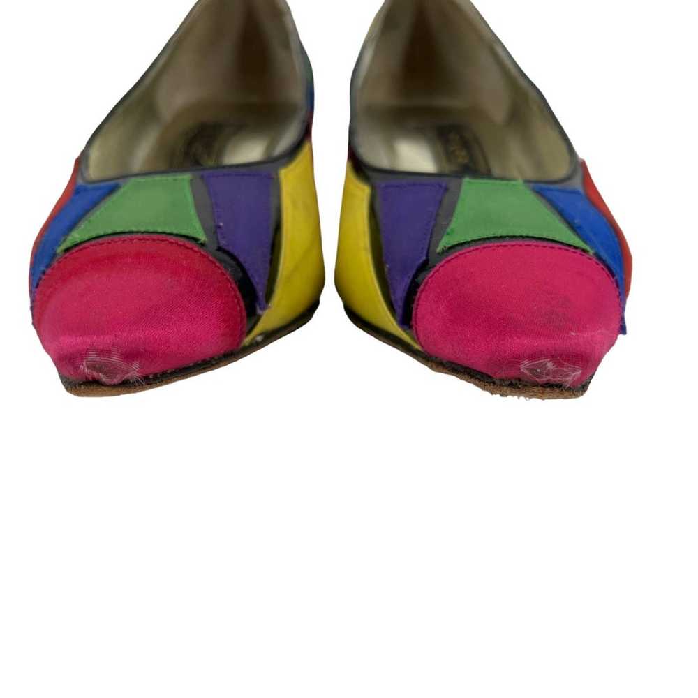 Vintage J Renee Heels Multicolor Geometric Colorf… - image 7