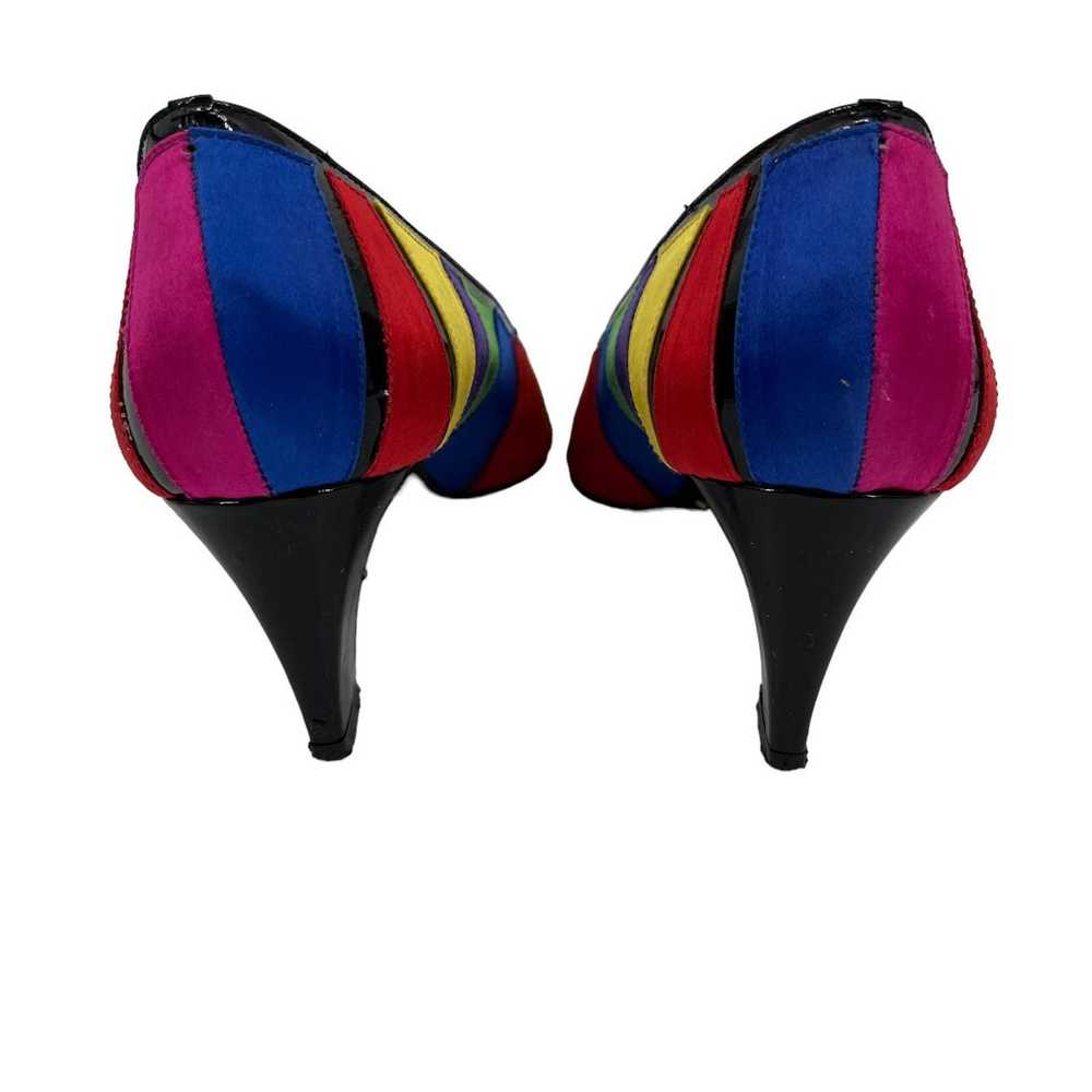 Vintage J Renee Heels Multicolor Geometric Colorf… - image 8
