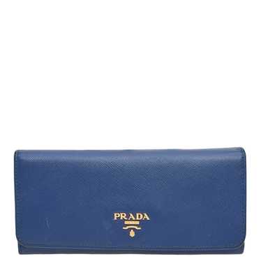 Prada Prada Blue Saffiano Metal Leather Flap Cont… - image 1