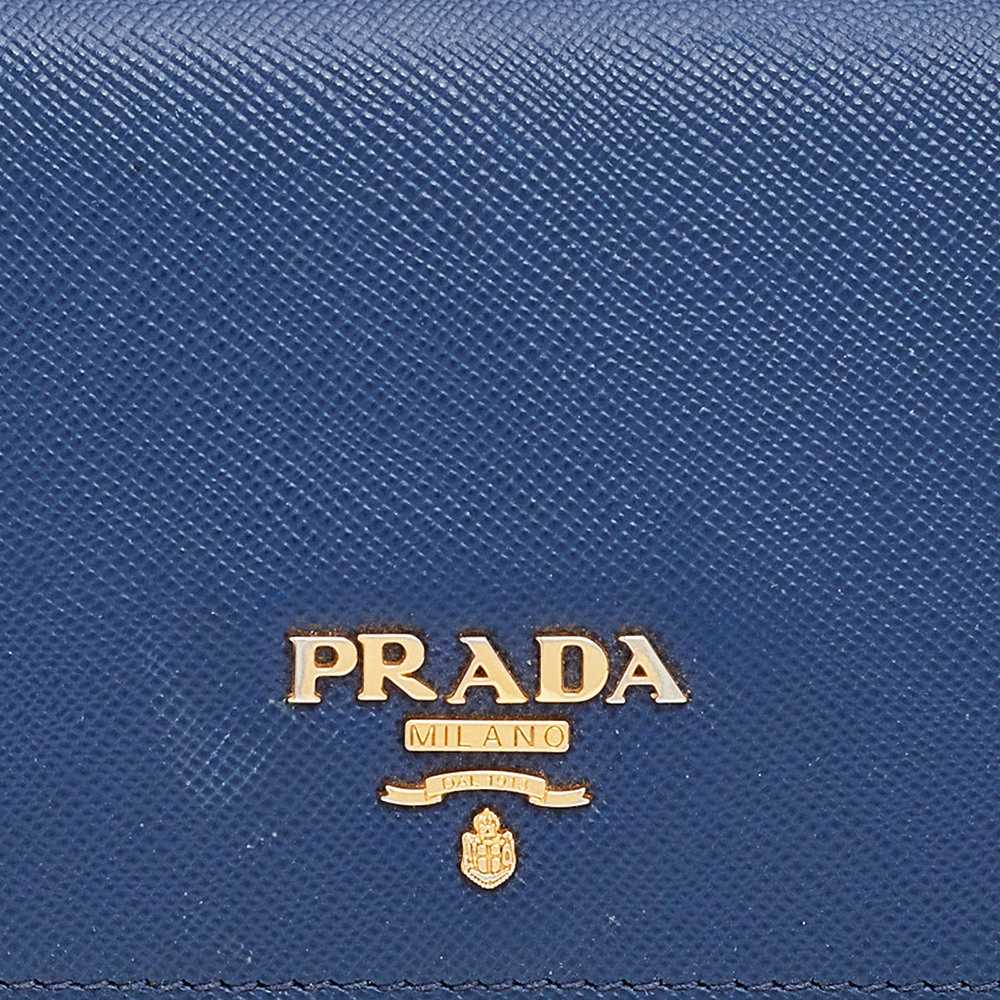 Prada Prada Blue Saffiano Metal Leather Flap Cont… - image 4