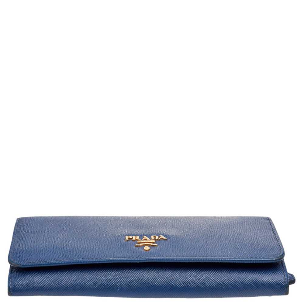 Prada Prada Blue Saffiano Metal Leather Flap Cont… - image 5