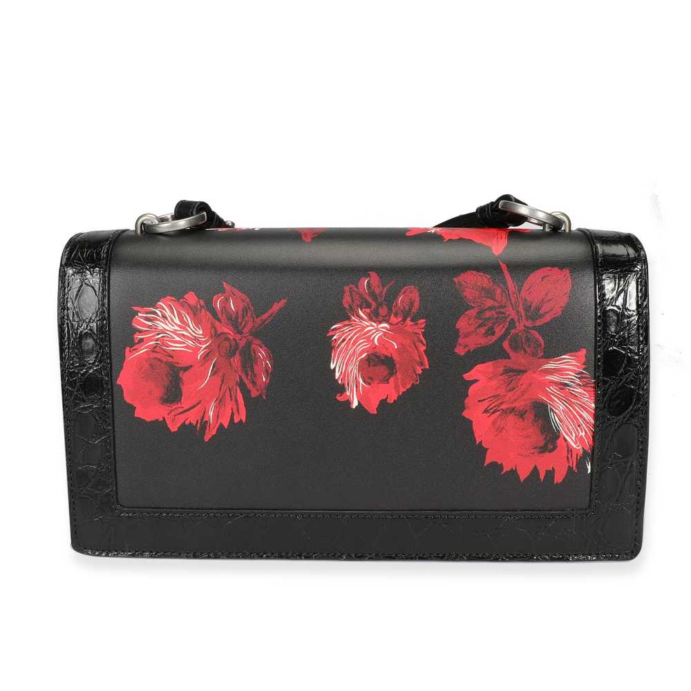 Prada PRADA Black Floral & Lipstick Print Leather… - image 3