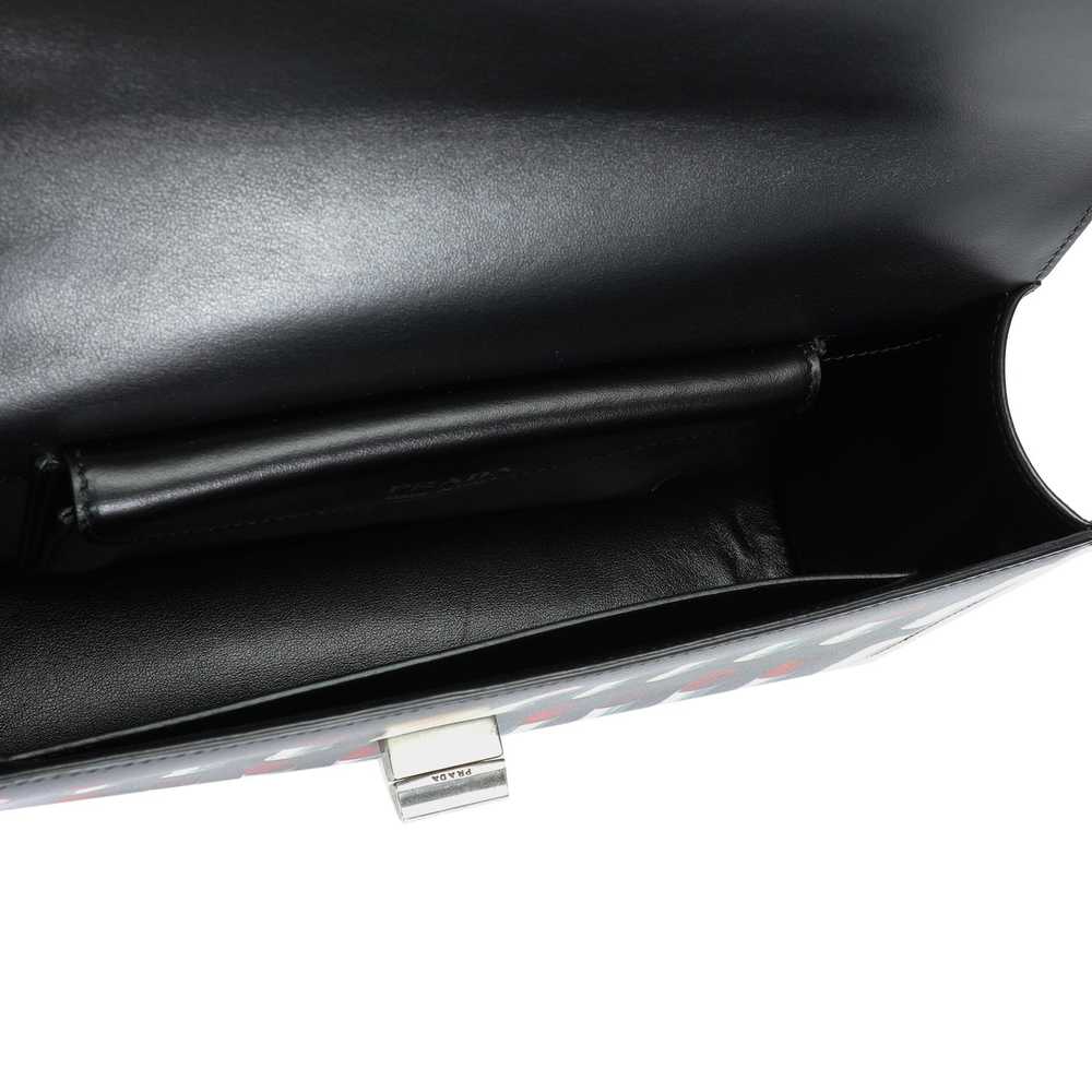 Prada PRADA Black Floral & Lipstick Print Leather… - image 4