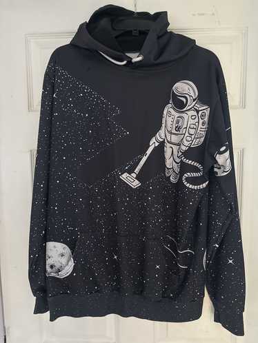 Vintage Spaceman, vacuuming, space stars sweatshir