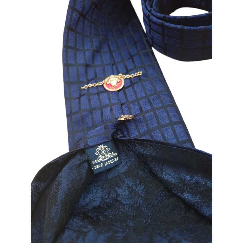 Designer ERVÉ JACQUES Geometric Silk Tie ITALY 59… - image 9