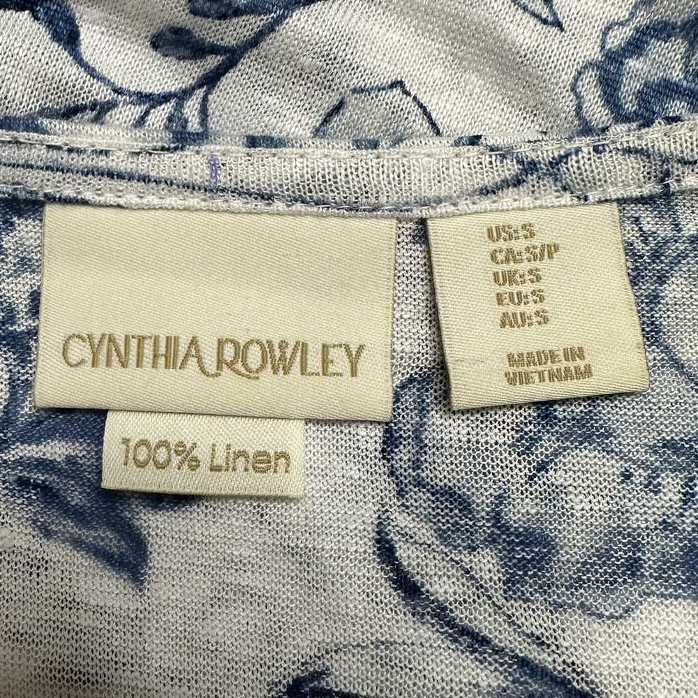 cynthia rowley Cynthia Rowley 100% Linen Blue Whi… - image 9