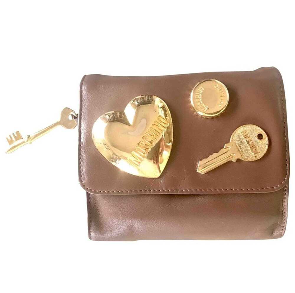 Moschino MOSCHINO Vintage brown leather purse, ca… - image 1