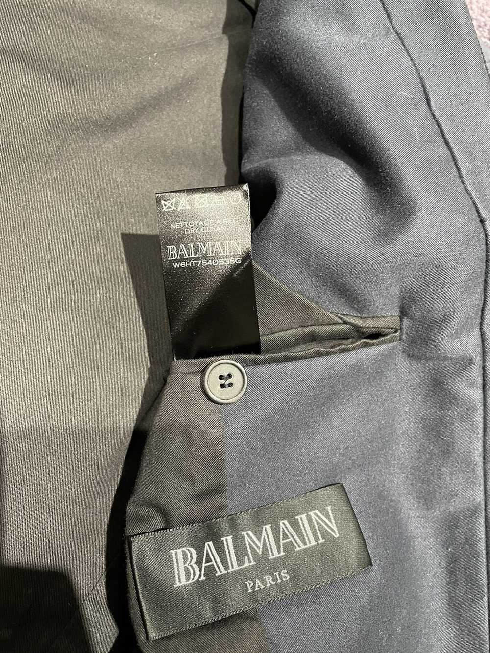 Balmain Balmain Navy Cotton Velvet Military Shawl… - image 3