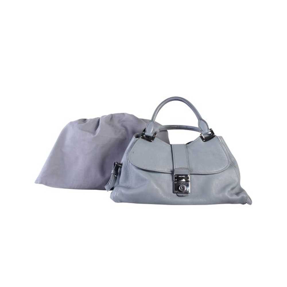 Miu Miu MIU MIU Blue Grey Leather Tote Bag - image 10