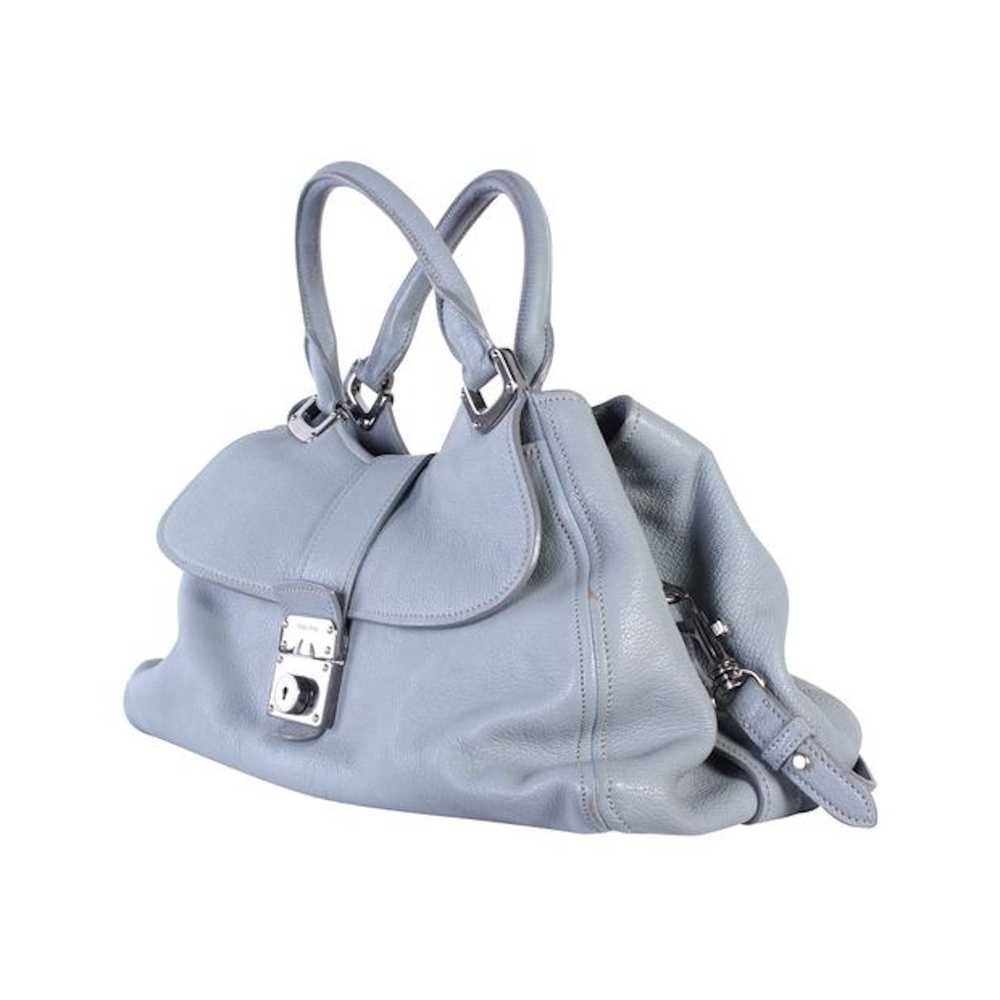 Miu Miu MIU MIU Blue Grey Leather Tote Bag - image 2