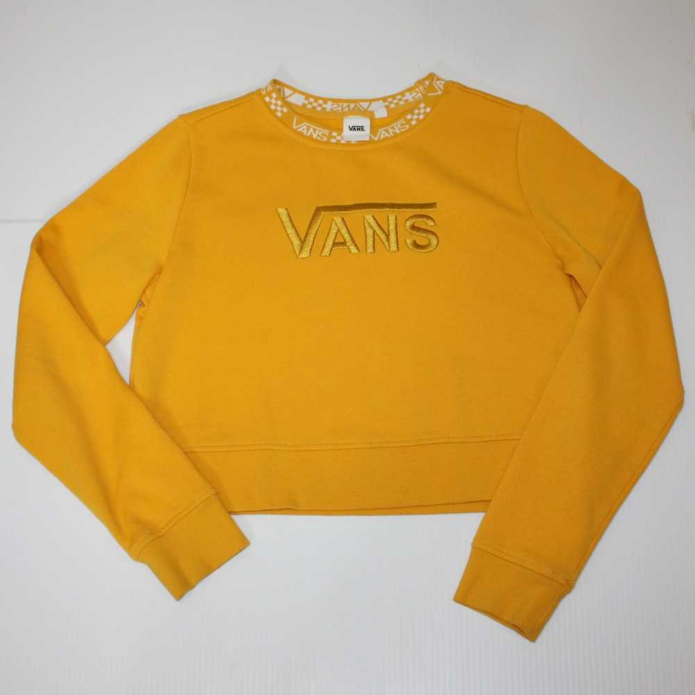 Vans Yellow Cropped Pullover Sweatshirt with Embr… - image 1