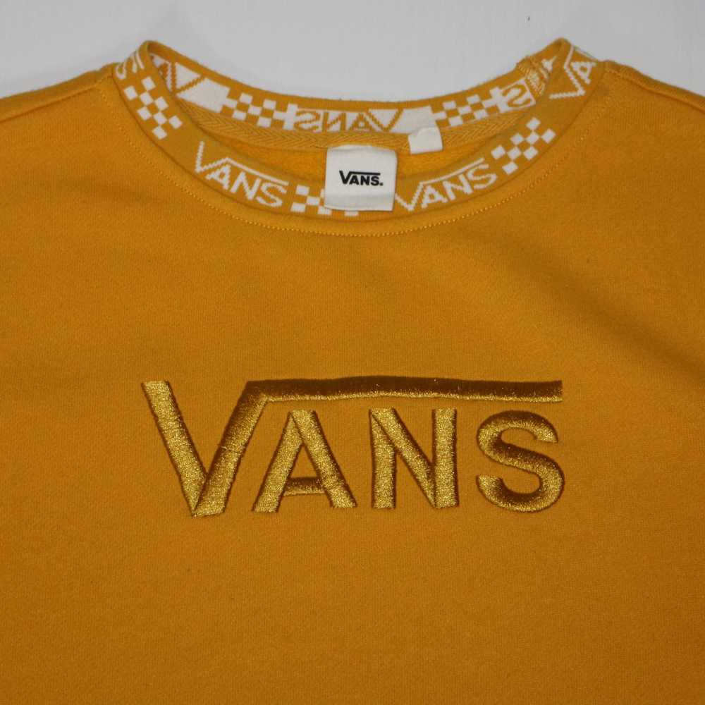 Vans Yellow Cropped Pullover Sweatshirt with Embr… - image 2