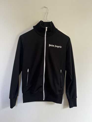 Palm Angels logo-embroidered zip-up Jacket | Black | FARFETCH