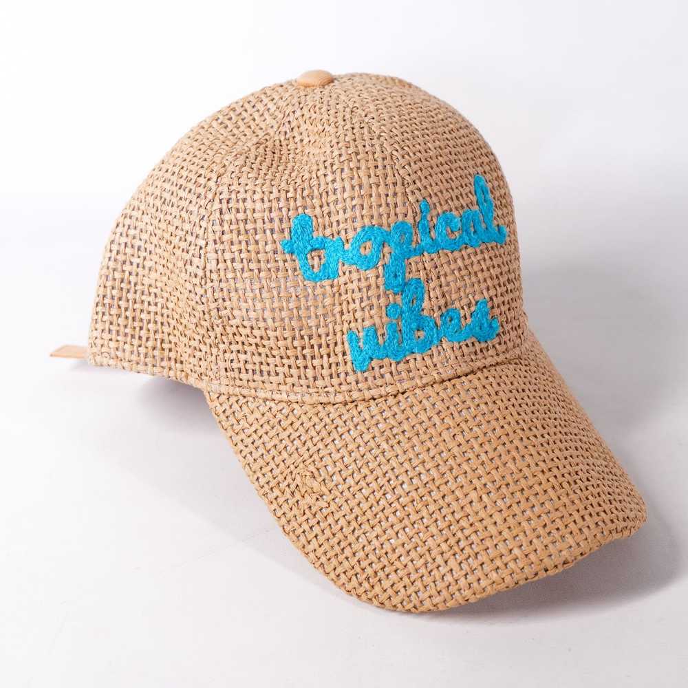 Other Tropical Vibes Woven Baseball Cap Hat Brown… - image 1